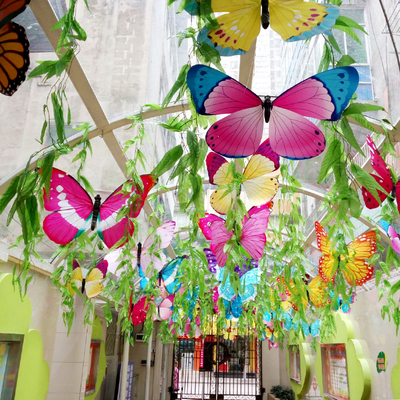 仿真立体蝴蝶吊挂店铺超市吊饰商场中庭橱窗吊饰4S店展厅学校装饰