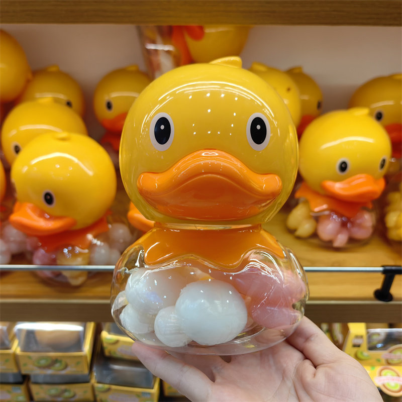 金语巴布熊猫你好鸭可吸果冻158g小黄鸭玩具存钱罐儿童礼物零食