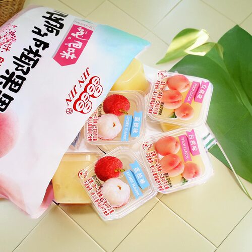 台湾进口晶晶蒟蒻椰果果冻零食荔枝白桃百香乳酸菌魔芋果冻条纯素
