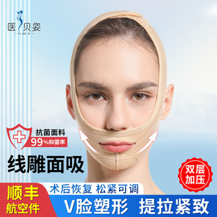 医贝姿医美用腮腺线雕拉皮磨骨面吸术后头套全脸面雕面罩提拉紧致