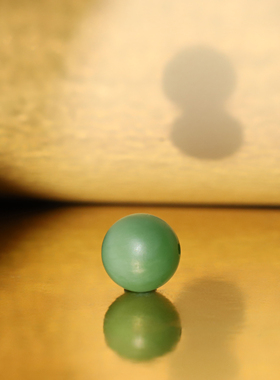碧玉猫眼圆珠单珠哑光柔光籽料感