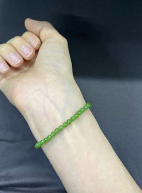 正品天然碧玉手链小米珠手串