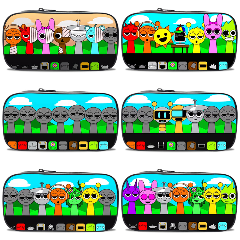 艾思度印花帆布卡通多功能笔袋盒