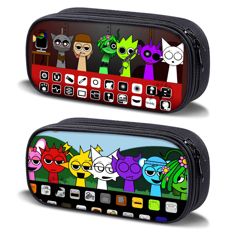 艾思度印花帆布卡通大容量笔袋