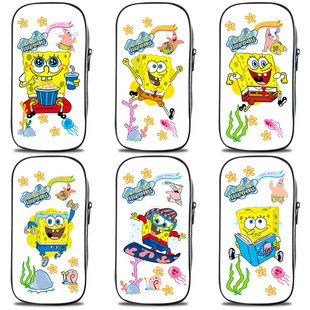 ins风可爱卡通笔袋铅大容量笔盒海绵宝宝派大星文具盒小众设计感初中生男孩子小学生用铅笔盒男女孩儿童学生