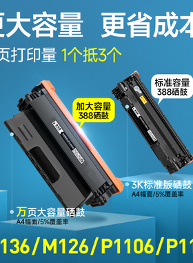 适用惠普m1136硒鼓CC388A p1106 p1108 m126a/nw打印机墨盒HP128fn易加粉晒鼓88A粉盒1213nf 1216 1007 p1008
