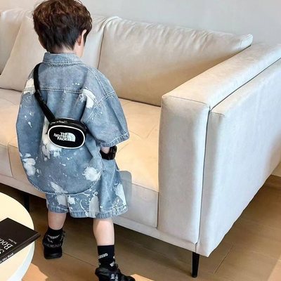 男童泼漆牛仔套装5分裤潮