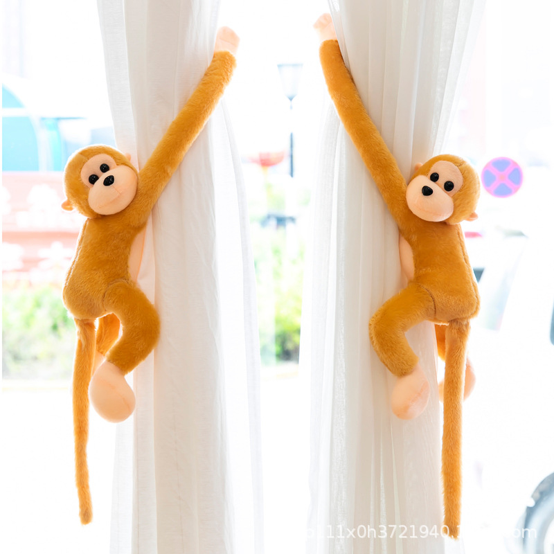 长臂猴毛绒玩具窗帘绑带