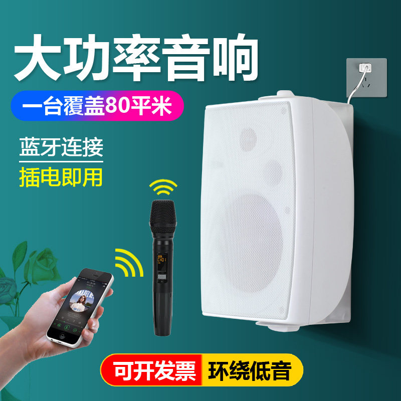 舞蹈教室壁挂蓝牙音箱会议室话筒音响麦克风投影仪教学用悬挂喇叭