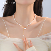 天然淡水珍珠项链女轻奢巴洛克爱心贝母锁骨链2025爆款 颈链潮配饰