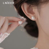 999纯银天然珍珠耳钉免摘养耳洞耳环2026新款 小众高级感耳饰 爆款