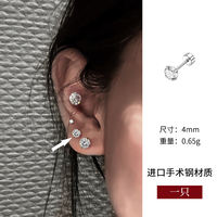 Medical titanium steel ear studs, women's ear hole screws, diamond ear bone studs, titanium alloy best-selling cochlear studs, small earrings and earrings thumbnail 2