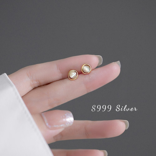LNIEER999足银女耳钉适合养耳洞