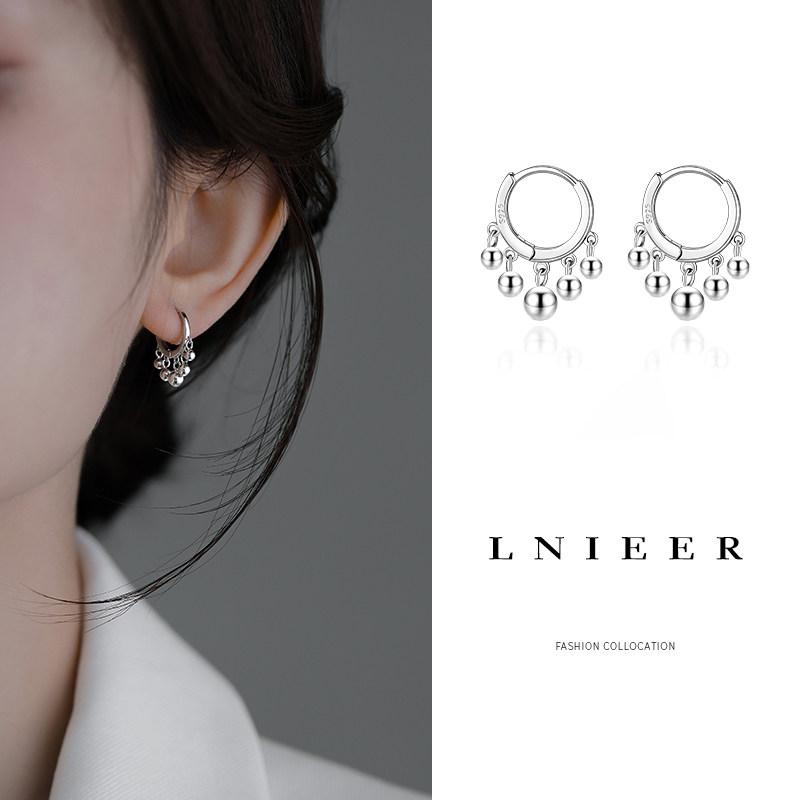 925纯银流苏圆球耳圈女2025新款小众设计感耳扣轻奢气质百搭耳环,饰品/流行首饰/时尚饰品新,耳环,淘宝优惠券,粉丝福利购,淘宝优惠卷