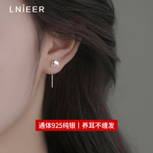 925纯银几何流苏耳线女短款 银耳钉养耳洞免摘耳环小众高级感耳饰