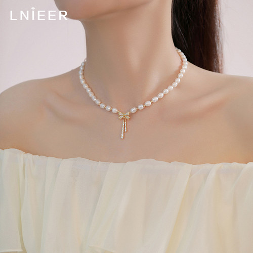 LNIEER女天然珍珠项链高级感百搭