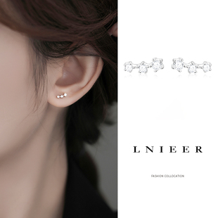 925纯银流星镶钻耳钉女养耳洞精致2025年新款 小耳环耳饰 星星爆款