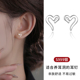 999纯银镂空爱心耳钉女养耳洞洗睡免摘防堵耳环2026新款 耳饰 爆款