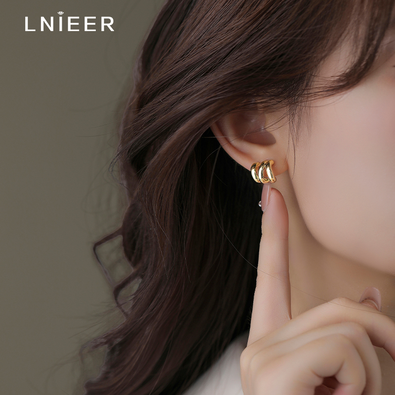 LNIEER合金日韩女耳钉简约时尚