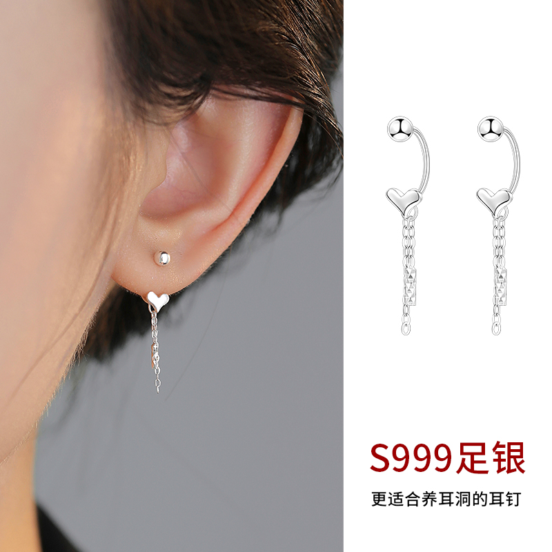 LNIEER999纯银女螺丝拧扣耳环