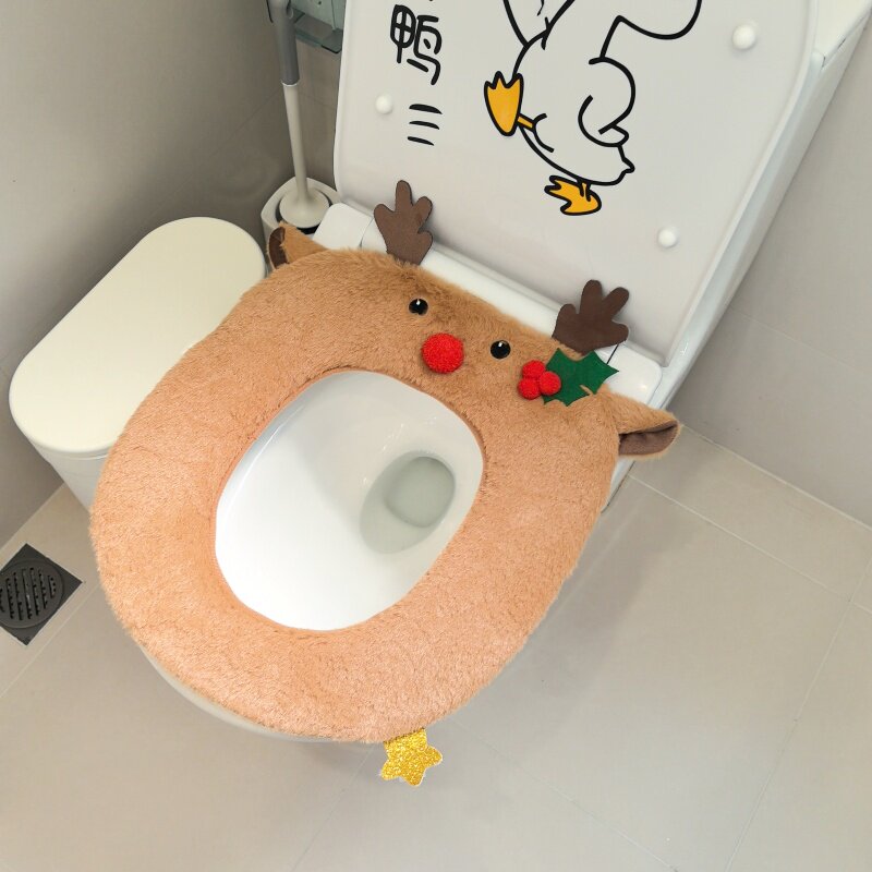 圣诞鹿马桶垫一鹿平安马桶垫坐便器套马桶垫圈马桶垫家用坐便套