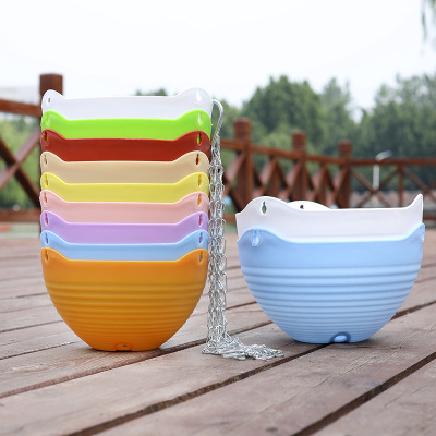 塑料花盆加厚树脂垂吊式大口径彩色圆形黄金葛月季多肉吊篮阳台花