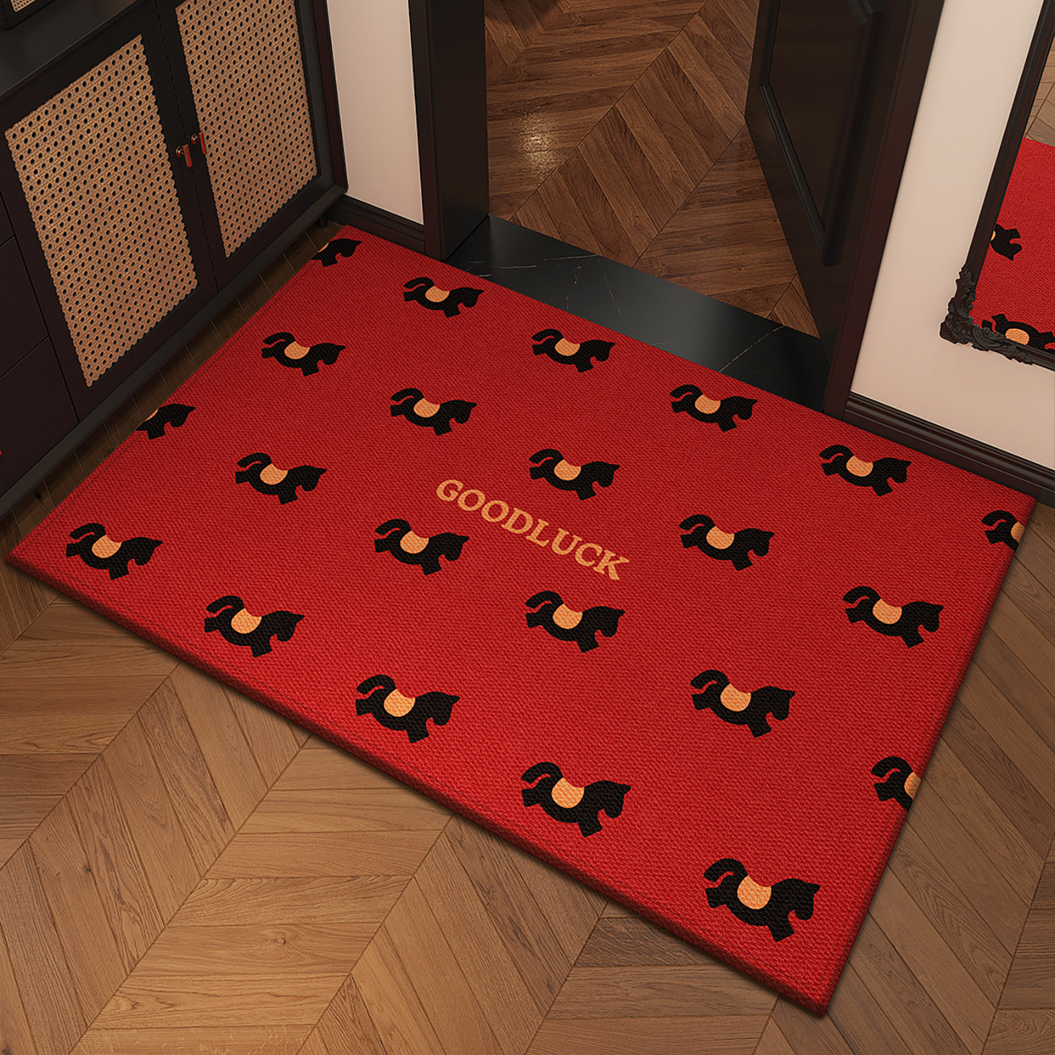 卡通马年地垫入户门垫进门新年红色地毯高级感门口耐脏门外蹭脚垫,居家布艺,入户地垫,淘宝优惠券,粉丝福利购,淘宝优惠卷