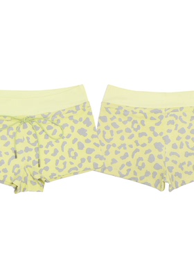 Wipe Out Cliches奶黄豹纹美式涩谷健身短裤收腹修身弹力紧身裤女