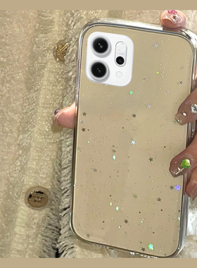 适用opporeno14手机壳reno13pro滴胶reon12闪粉11星星10亮片9简约8纯色7se韩系6少女心5k硅胶5软壳oppo手机套