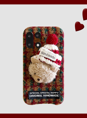 秋冬毛绒小熊适用oppo一加ace6手机壳1+15卡通0pp0红色十oneplus条纹十五冬天绒布毛茸茸保暖暖手新款防摔女p