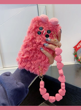 毛绒蝴蝶结适用华为purax手机壳pocket2简约magicvs3立体matex6爱心novaflip腕带xs2折叠屏p50pocket手提绳v5