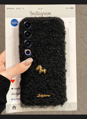 2026英文小马适用魅族22mini手机壳21note新年note16pro卡通20带18s挂绳17秋冬16xs毛绒16thplus毛茸茸16t女p