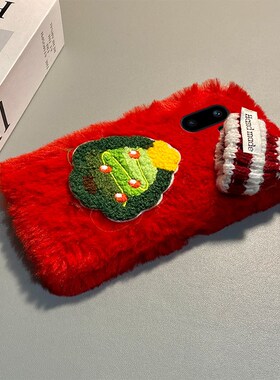 ins风圣诞树帽子适用oppo一加ace6t手机壳1+15秋冬ace5竞速版13t毛绒12红色11pro简约3v立体9rt/8/7十oneplus