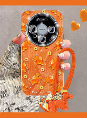 马上有钱适用华为mate80手机壳mete80promax新年70air橙色70pro+小马60rs带50e挂件40挂绳30十huawei马年卡通