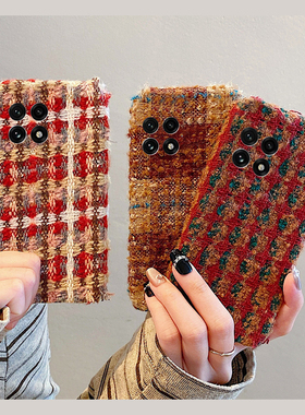 秋冬撞色条纹绒布适用oppo一加ace5pro竞速版手机壳1+13t红色12毛绒3v线条2v冬季11暖手10毛茸茸9rt十oneplus