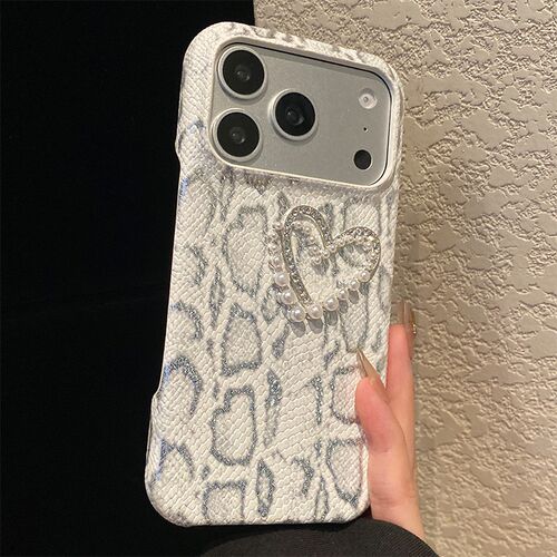 ins风珍珠爱心适用oppoa6gt手机壳a6plus白色a5pro蛇皮纹a3x立体a2m闪钻a1i钻石a58x仿皮a93s皮纹a98a97硅胶p