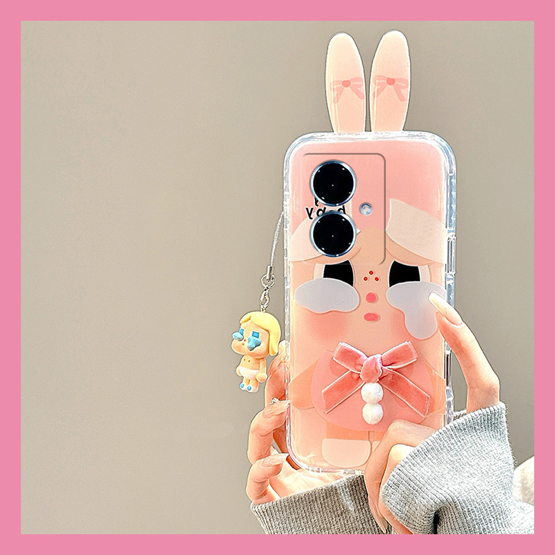 手机壳硅胶卡通呆萌哭娃女孩立体蝴蝶结耳朵
