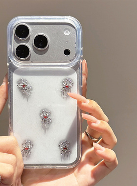 ins风红色蜘蛛适用oppofindx9plus手机壳findx8s+韩系x7ultra立体k12x滴胶v60pro闪粉neo7轻奢v60s简约十0pp0