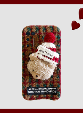 秋冬毛绒小熊适用坚果r2手机壳pro2卡通pro3红色条纹冬天pro2s绒布r1毛茸茸3立体por新款超火保护套防摔硅胶p