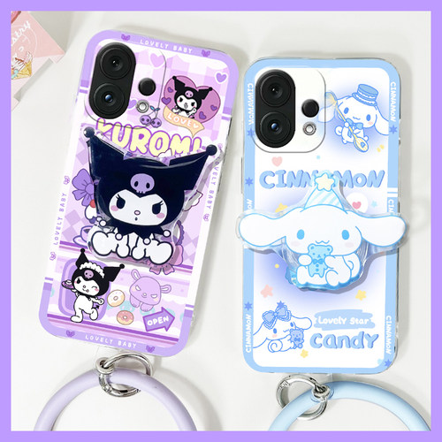手机壳硅胶透明可爱库洛米玉桂狗带支架手环