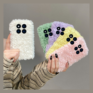 纯色毛绒适用小米红米note15pro+手机壳noto14秋冬13编织纹12turbo简约11tpro毛茸茸10冬季9绒毛8女7十redmi