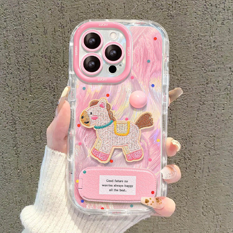 彩色波点刺绣小马适用oppoa6pro手机壳a6max卡通a6gt带a6i镜子a5a3支架a2x新年r17马年r15羽纱a93s立体a72a58,3C数码配件,手机保护套/壳,淘宝优惠券,粉丝福利购,淘宝优惠卷