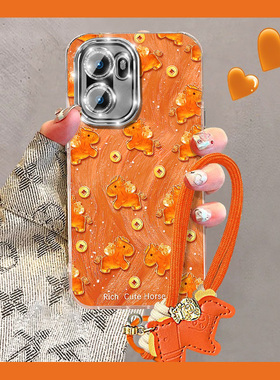 马上有钱适用oppo一加ace6手机壳1+15新年13t橙色ace5pro小马12带11挂件ace3por挂绳2v马年3v卡通十oneplus女