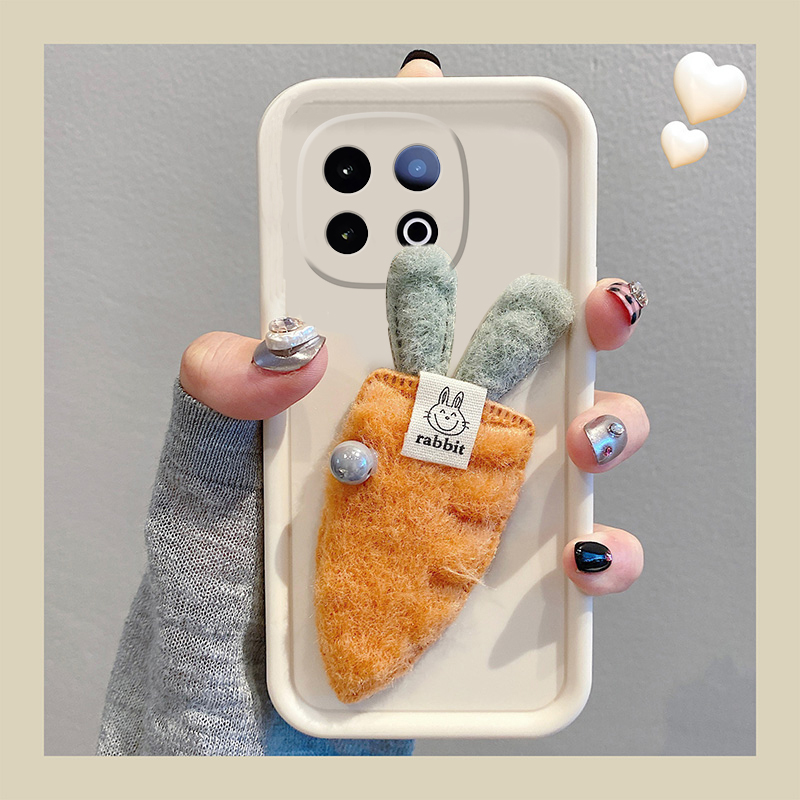 手机壳硅胶ins风立体秋冬毛绒兔子萝卜手环
