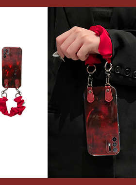 适用oppoa5手机壳a5pro可斜挎a97红色a3活力版a93s晕染a91带a83丝巾a79手绳a58背带a11x冰川纹a2可背oppo硅胶