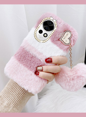 韩系拼色粉色适用华为nova13手机壳nove13pro带钻novo13ultra爱心nowa13活力版12吊坠12por秋冬12ultra毛茸茸