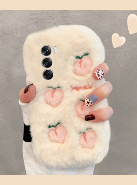 适用opporeno12手机壳reno12pro刺绣10桃子11水蜜桃9秋冬8毛绒7冬季6绒毛5pro+保暖3毛茸茸ace2/5k/4se十oppo