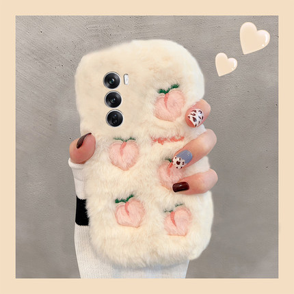 适用opporeno12手机壳reno12pro刺绣10桃子11水蜜桃9秋冬8毛绒7冬季6绒毛5pro+保暖3毛茸茸ace2/5k/4se十oppo