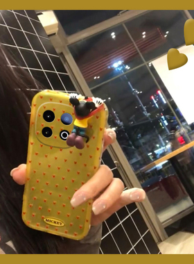 适用vivoiqooz10turbo+手机壳iqooz10turbo+立体vivo趴趴iq00米奇iqz十vivi卡通vovo可爱米老鼠爱心黄色新款