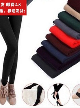 春秋季女士时尚拉绒裤加厚拉毛九分连裤踩脚女拉毛外穿打底裤厂家